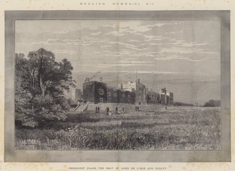 Penshurst Place, setet til Lord de L'Isle og Dudley av Charles Auguste Loye