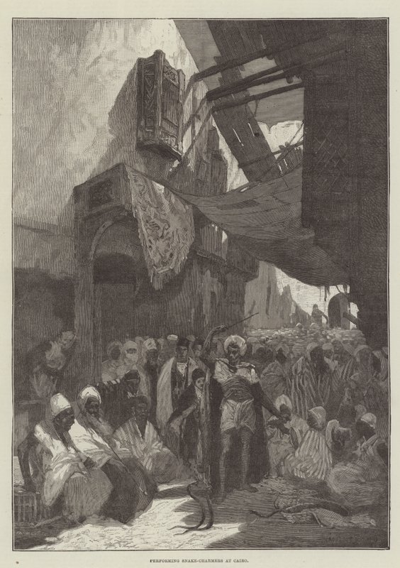 Utfører Snake-Charmers i Kairo av Charles Auguste Loye
