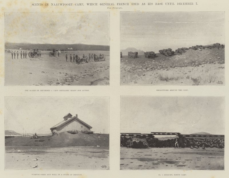 Scener i Naauwpoort Camp, som General French brukte som sin base frem til 7. desember av Charles Auguste Loye