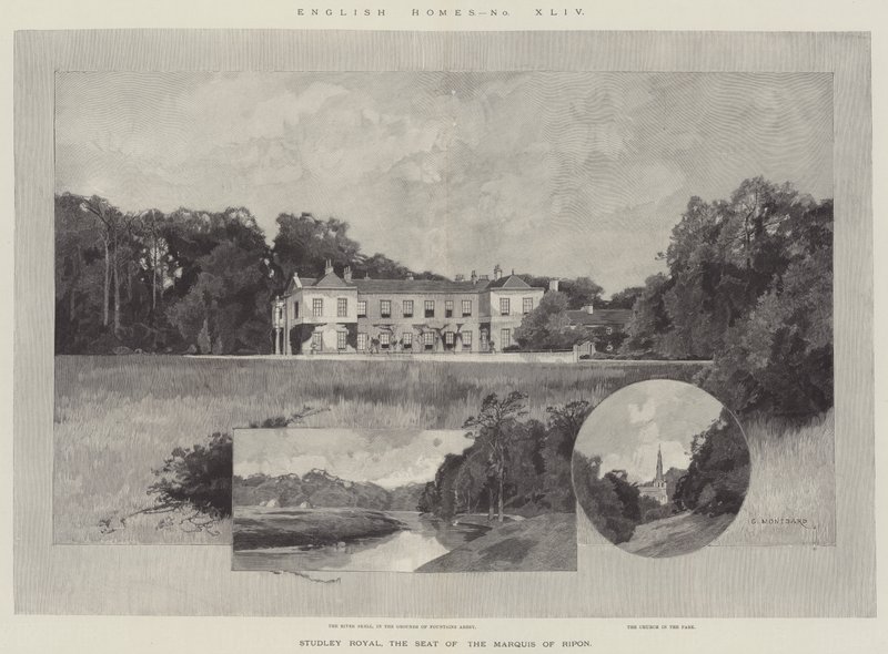 Studley Royal, setet til markisen av Ripon av Charles Auguste Loye