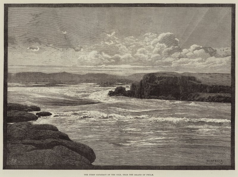 Nilens første grå stær, nær øya Philae av Charles Auguste Loye