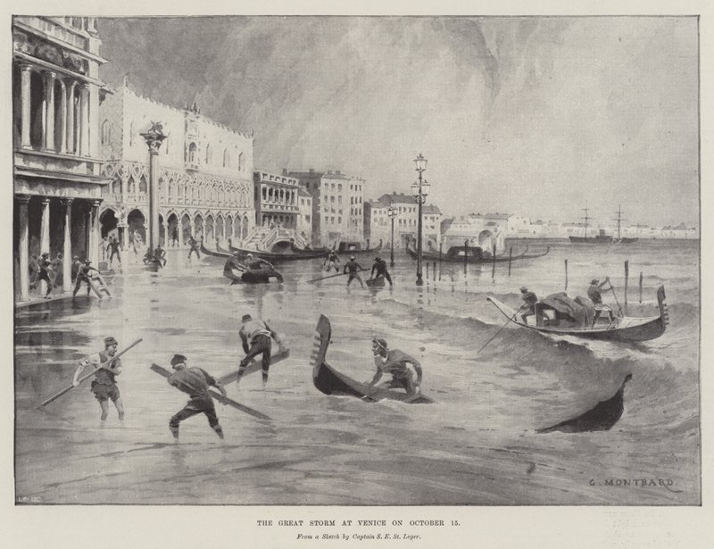 Den store stormen i Venezia 15. oktober av Charles Auguste Loye