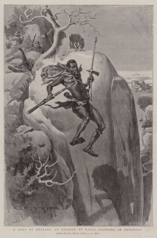 A Leap of Despair, en episode av Kopje Fighting in Rhodesia av Charles Edwin Fripp