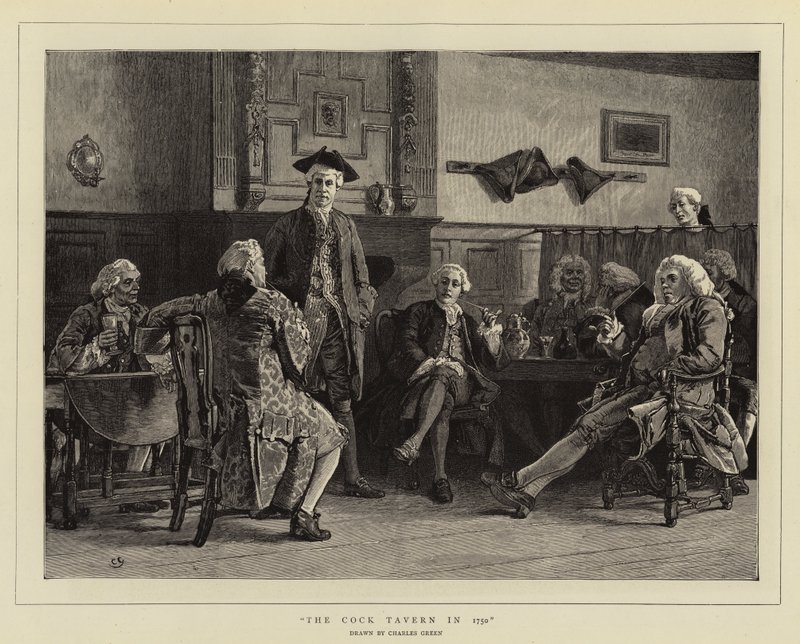 Cock Tavern i 1750 av Charles Green
