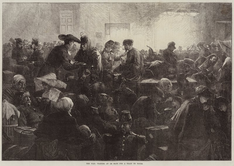 The War, venter på Le Mans på et tog til Tours av Charles J. Staniland