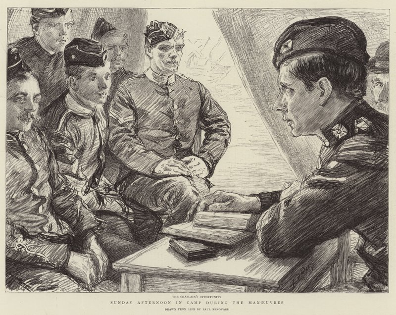 Søndag ettermiddag i leiren under manøvrene av Charles Paul Renouard
