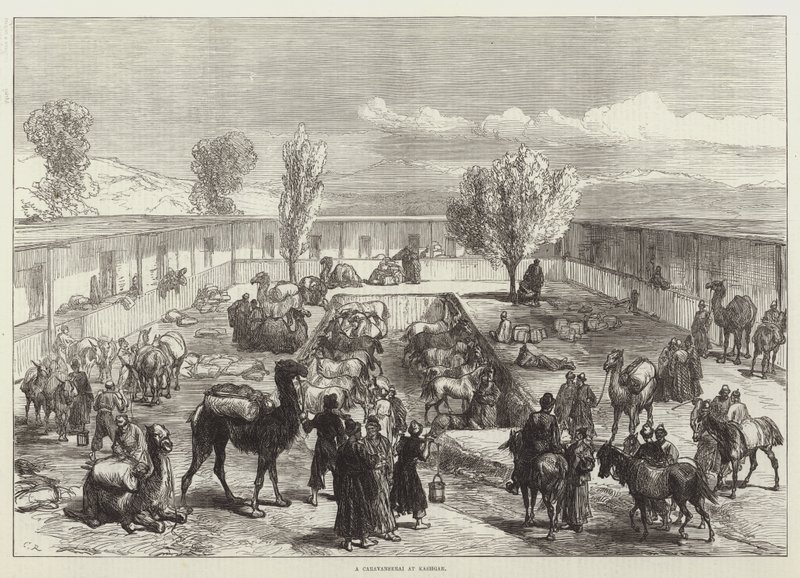 En Caravanserai i Kashgar av Sir John Charles Robinson