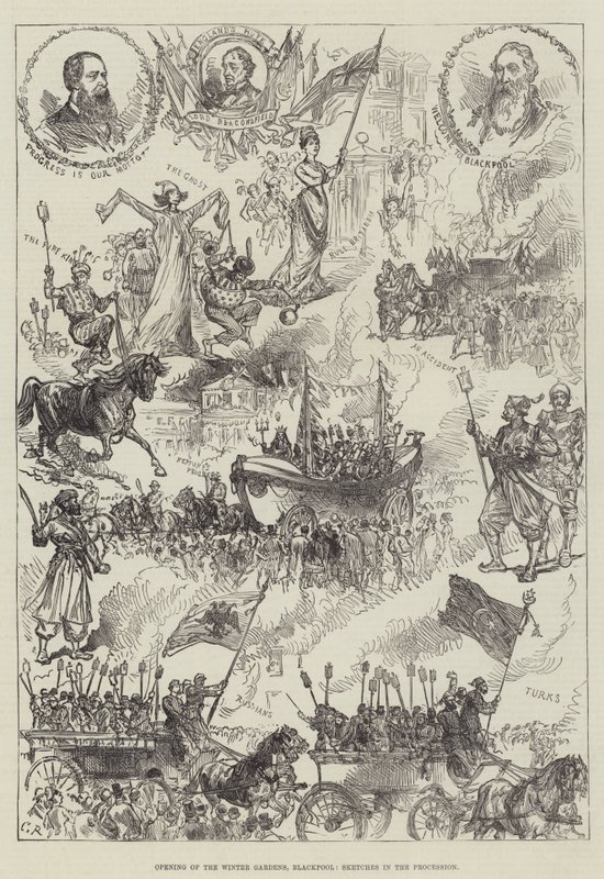 Åpning av Winter Gardens, Blackpool, Sketches in the Procession av Sir John Charles Robinson