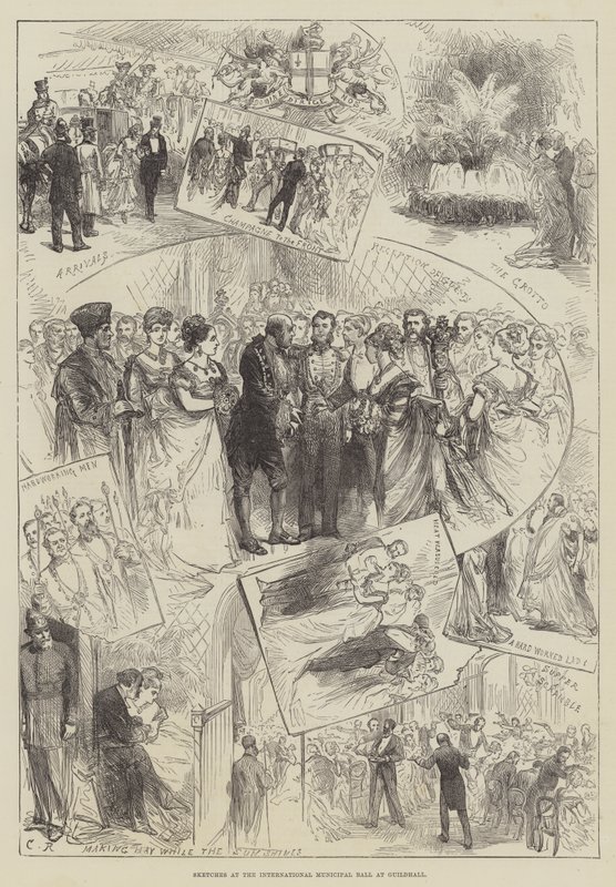 Skisser på det internasjonale kommunale ballet i Guildhall av Sir John Charles Robinson