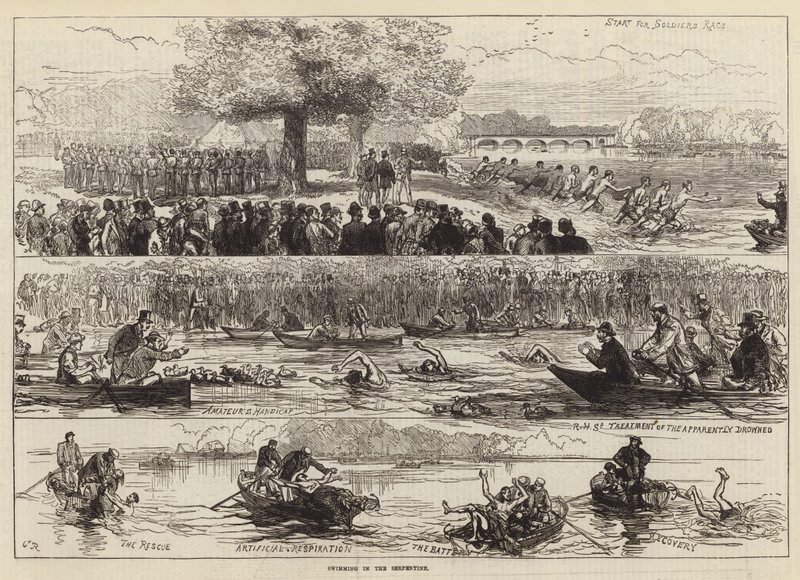 Svømming i Serpentine av Sir John Charles Robinson