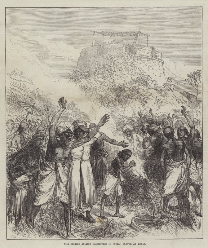 Den britiske Eclipse-ekspedisjonen i India, Skisse ved Bekul av Sir John Charles Robinson