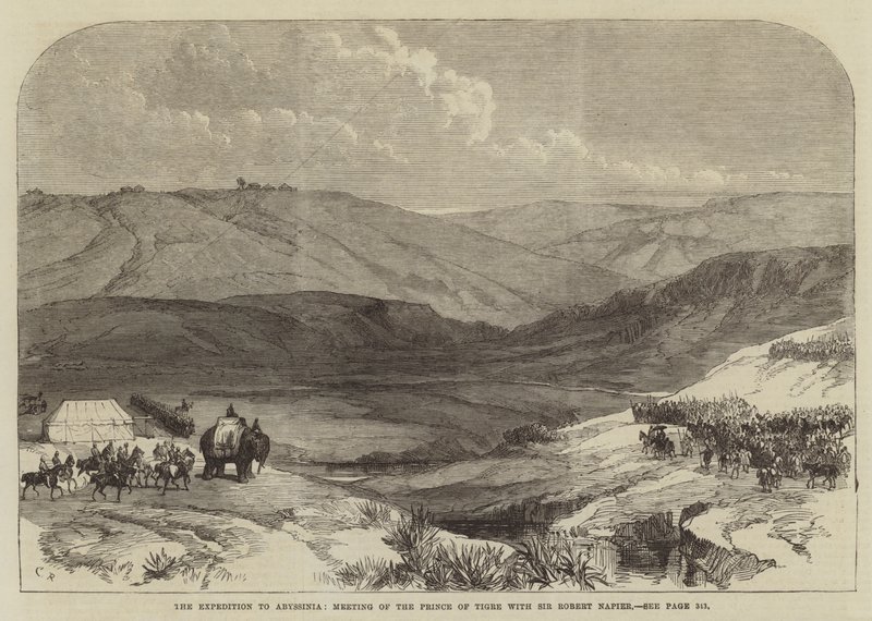 Ekspedisjonen til Abyssinia, møte mellom prinsen av Tigre med Sir Robert Napier av Sir John Charles Robinson