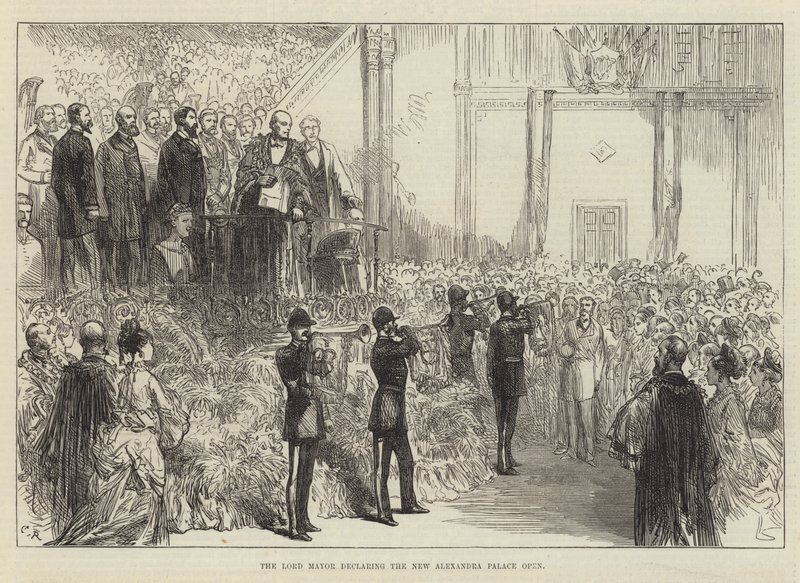 Lord Mayor erklærer det nye Alexandra-palasset for åpnet av Sir John Charles Robinson