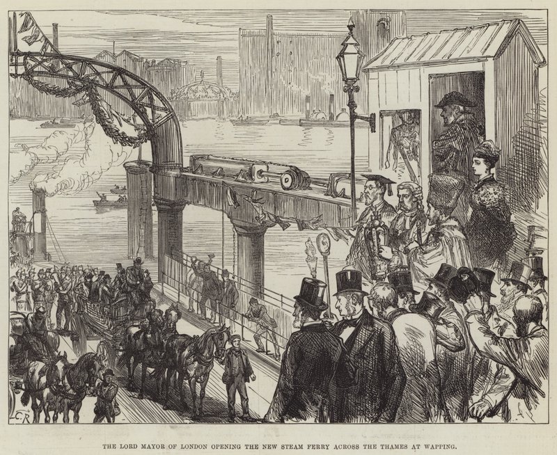 Lord Mayor of London åpner den nye dampfergen over Themsen på Wapping av Sir John Charles Robinson