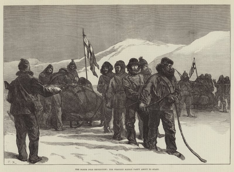 Nordpolekspedisjonen, Western Sledge Party i ferd med å starte av Sir John Charles Robinson