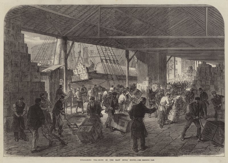 Loser te-skip i East India Docks av Sir John Charles Robinson