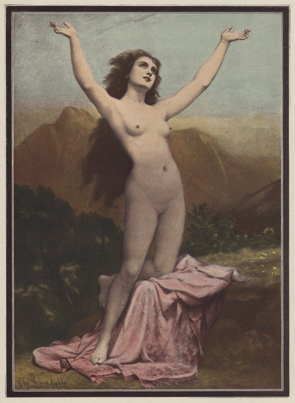 Desire (farge litho) av Charles (after) Landelle