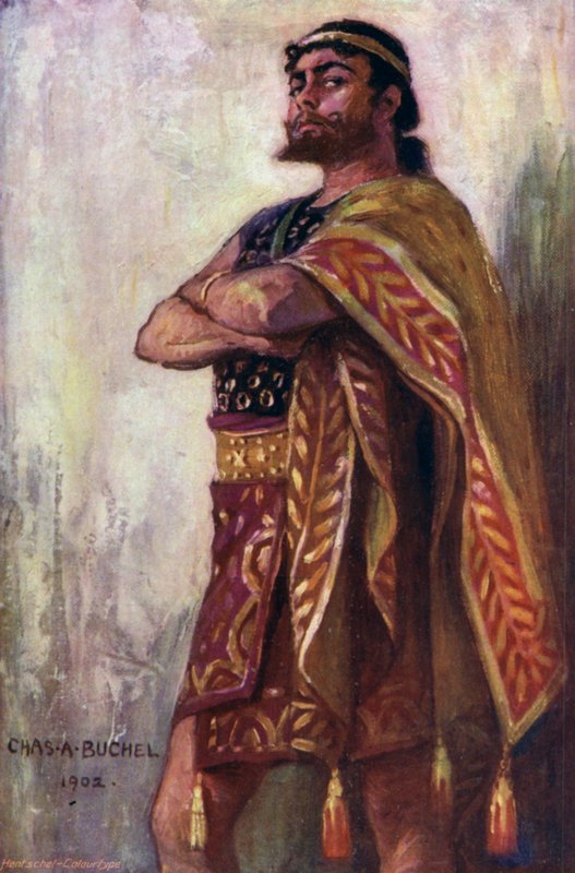 Antinous, Mr Oscar Asche (farge litho) av Charles A. Buchel