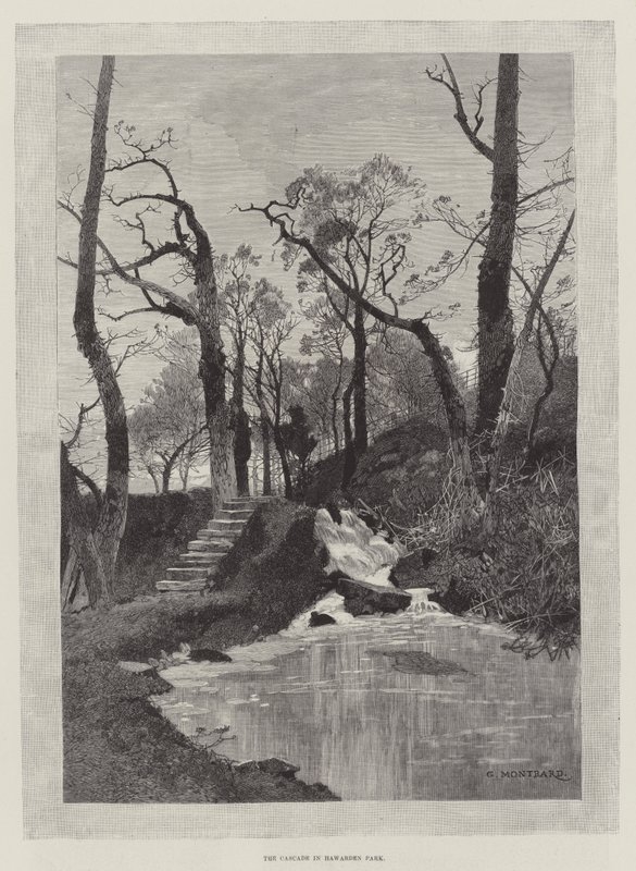 Cascade i Hawarden Park av Charles Auguste Loye