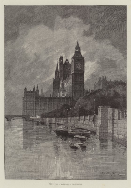 Houses of Parliament, Westminster av Charles Auguste Loye