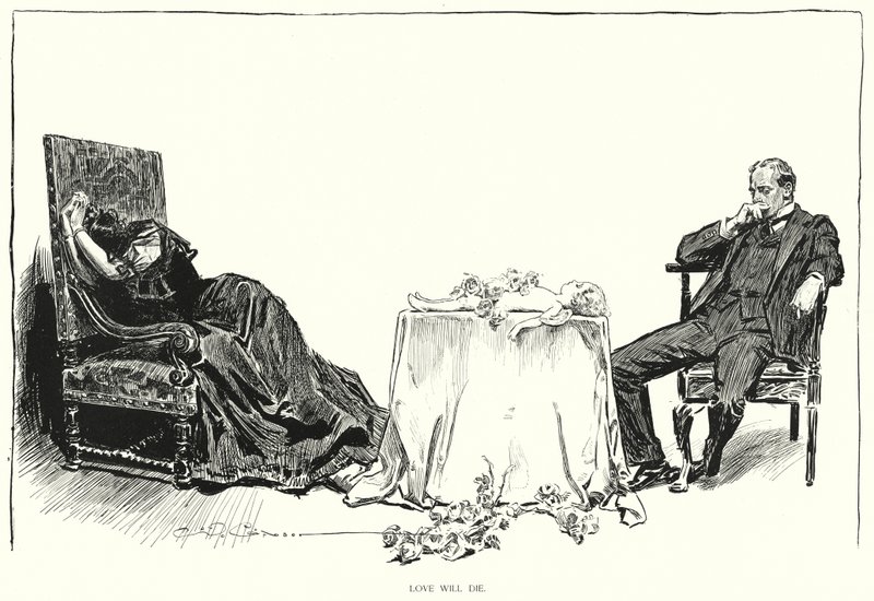 Kjærlighet vil dø (litho) av Charles Dana Gibson