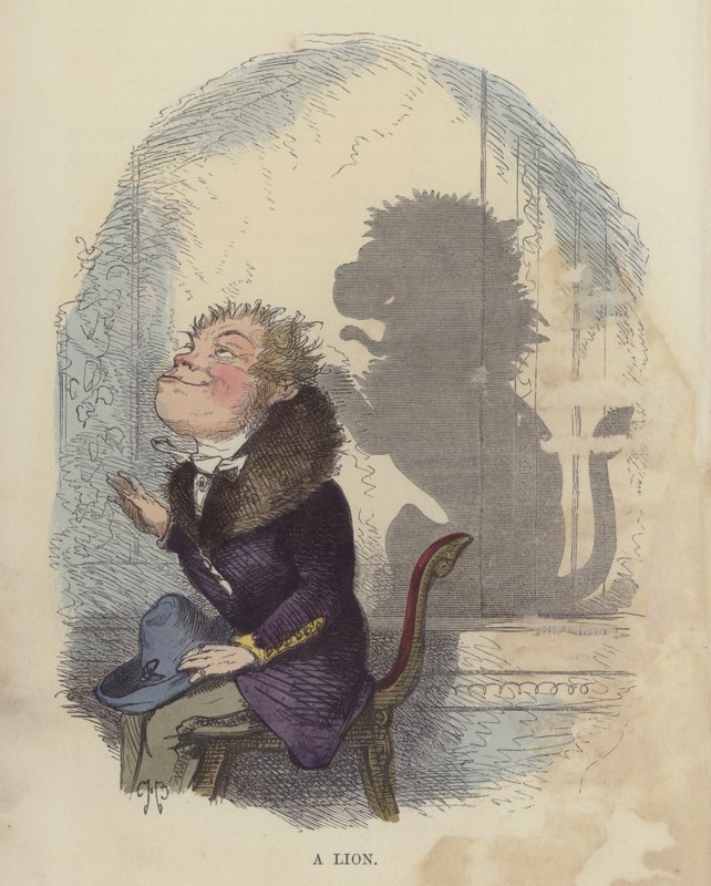 En løve (farget gravering) av Charles Henry Bennett