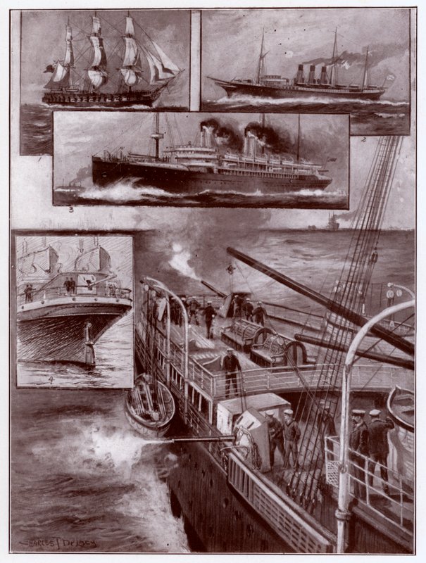 Væpnede kjøpmenn (litho) av Charles John de (after) Lacy