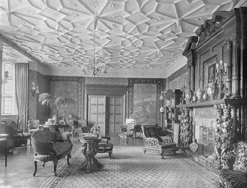 The Drawing Room (s/hvitt bilde) av Charles Latham