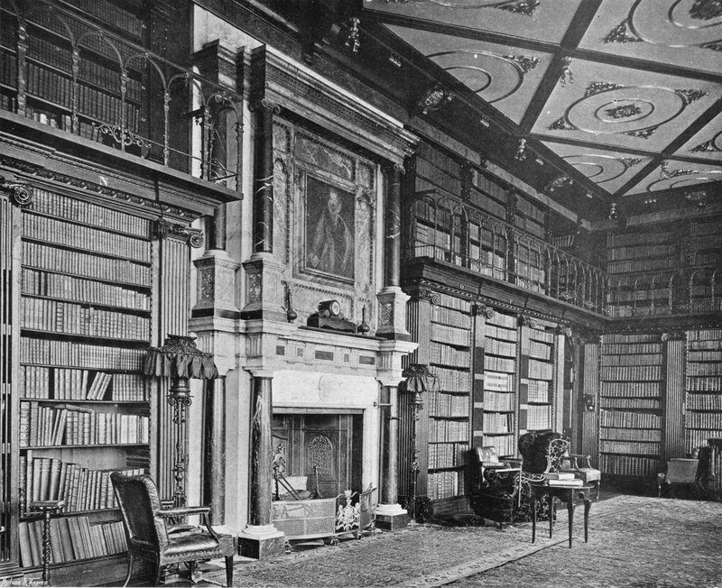 Biblioteket (s/hvitt bilde) av Charles Latham