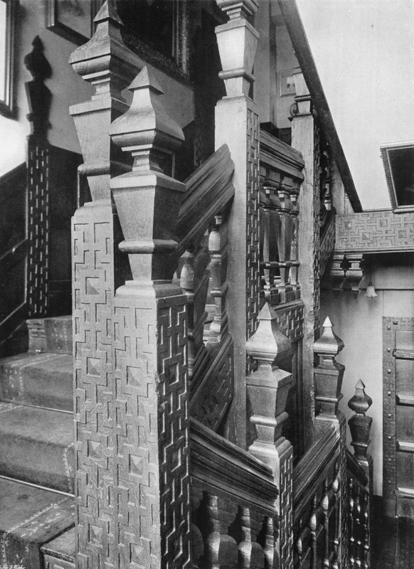The Oak Stairway (s/hvitt bilde) av Charles Latham
