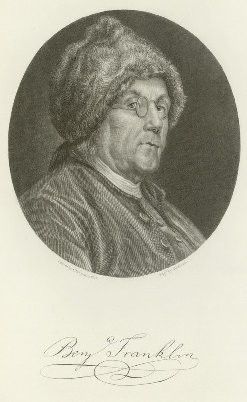 Benjamin Franklin av Charles Nicolas II Cochin