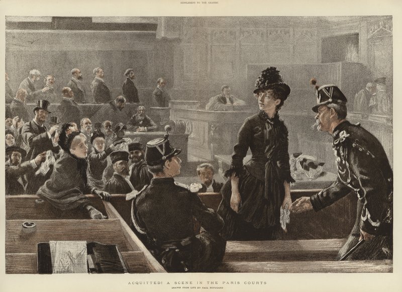 En scene i Paris-domstolene av Charles Paul Renouard