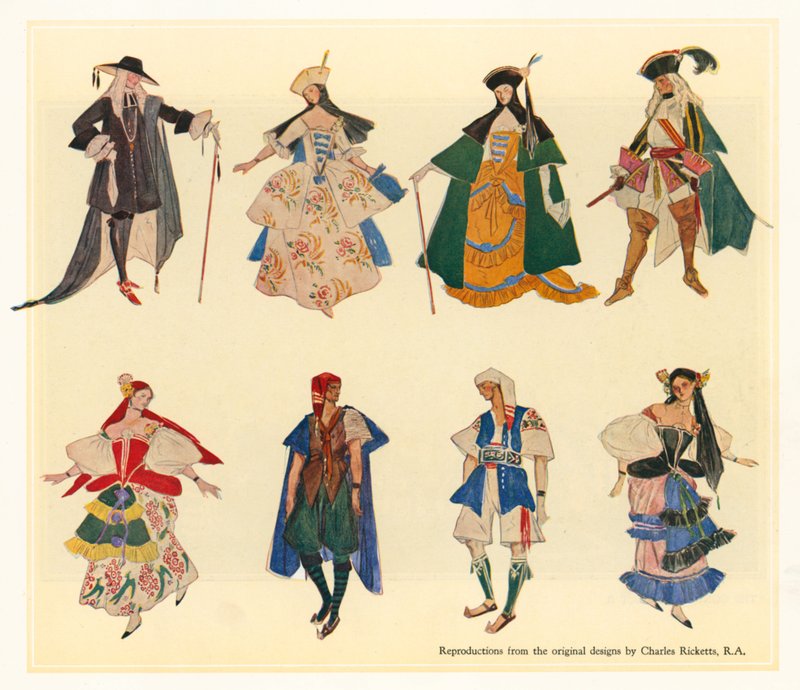Originale design for The Gondoliers av Charles Ricketts