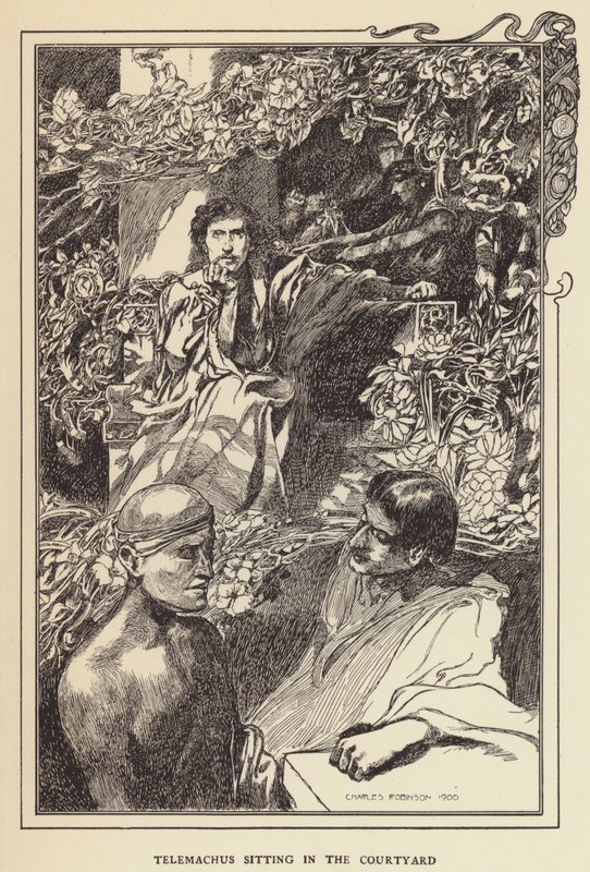 Telemachus sitter på gårdsplassen av Sir John Charles Robinson