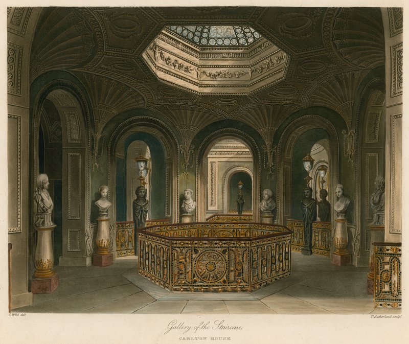Gallery of the Staircase, Carlton House, London av Charles Wild