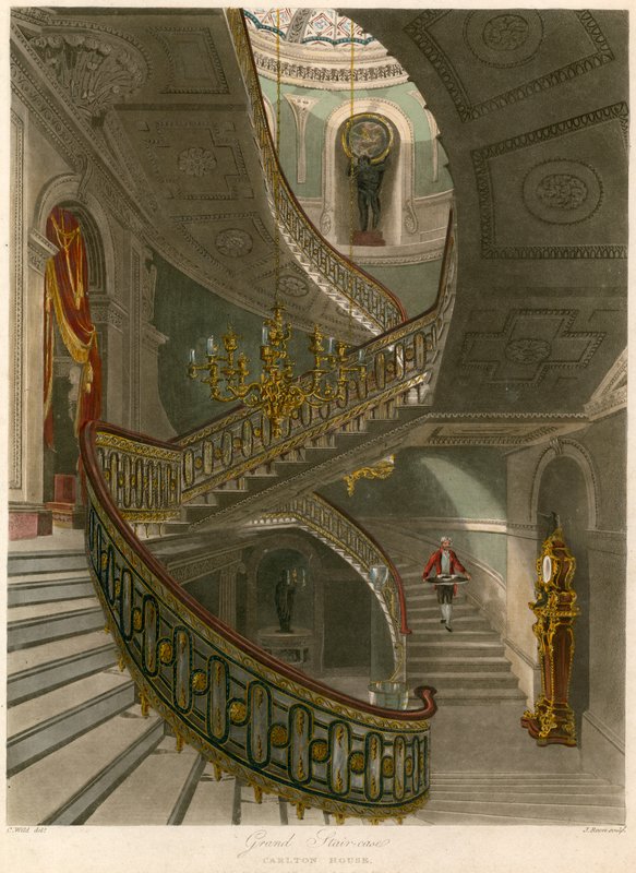 Stor trapp, Carlton House, London av Charles Wild