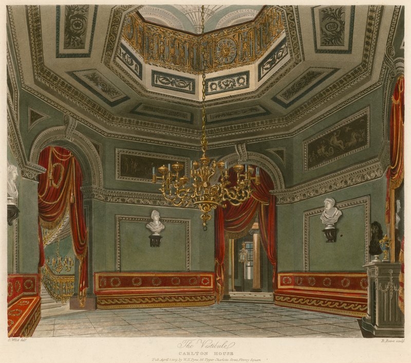 The Vestibule, Carlton House, London av Charles Wild