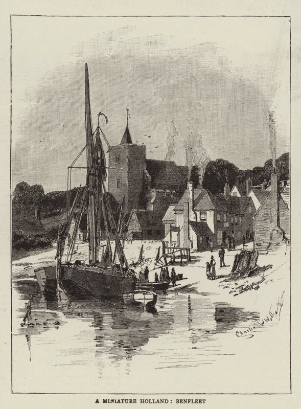 En miniatyr Holland, Benfleet av Charles William Wyllie