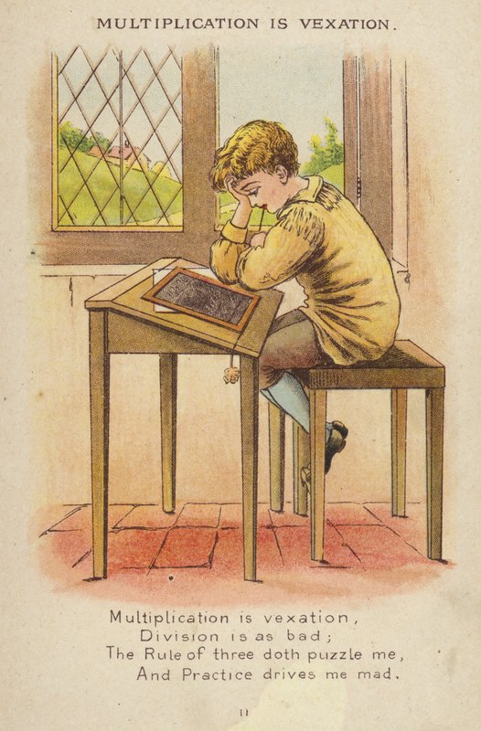 Barnerim: Multiplikasjon er irritasjon (chromolitho) av Constance Haslewood