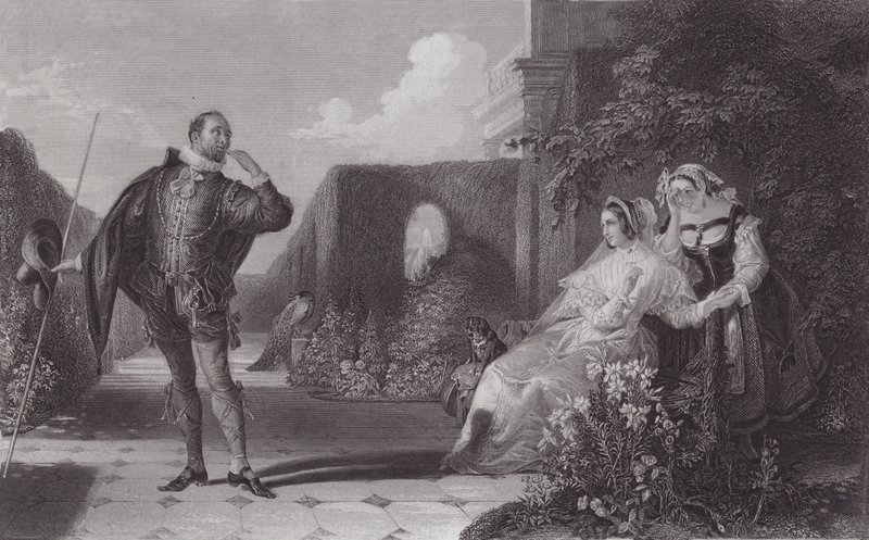 Malvolio, tolvte natt (gravering) av Daniel (after) Maclise
