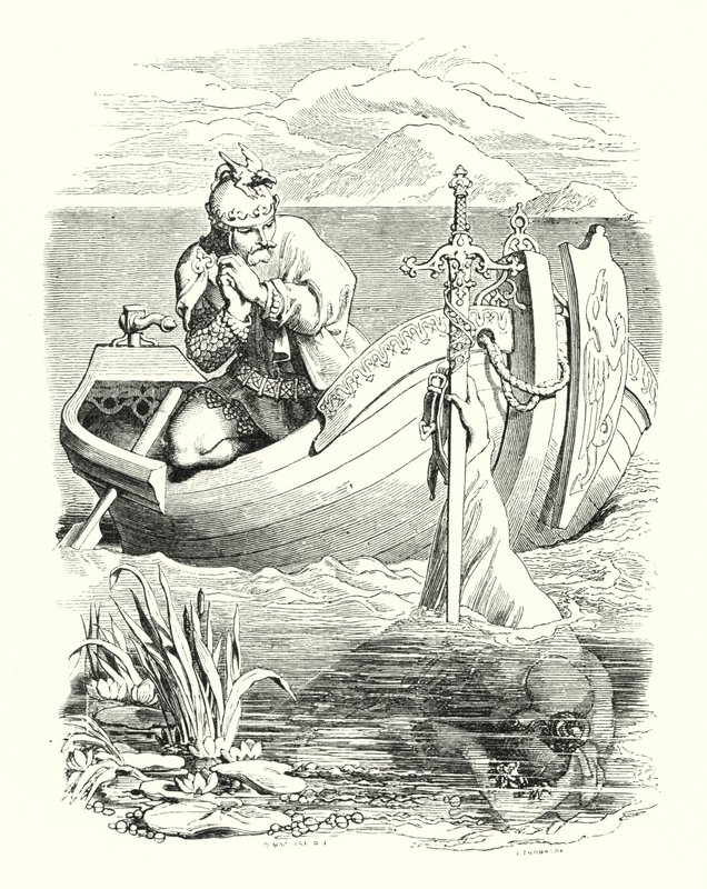 Arthurs død (gravering) av Daniel (after) Maclise