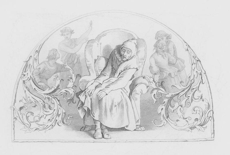 Shakespeare, siste scene av alle (gravering) av Daniel (after) Maclise