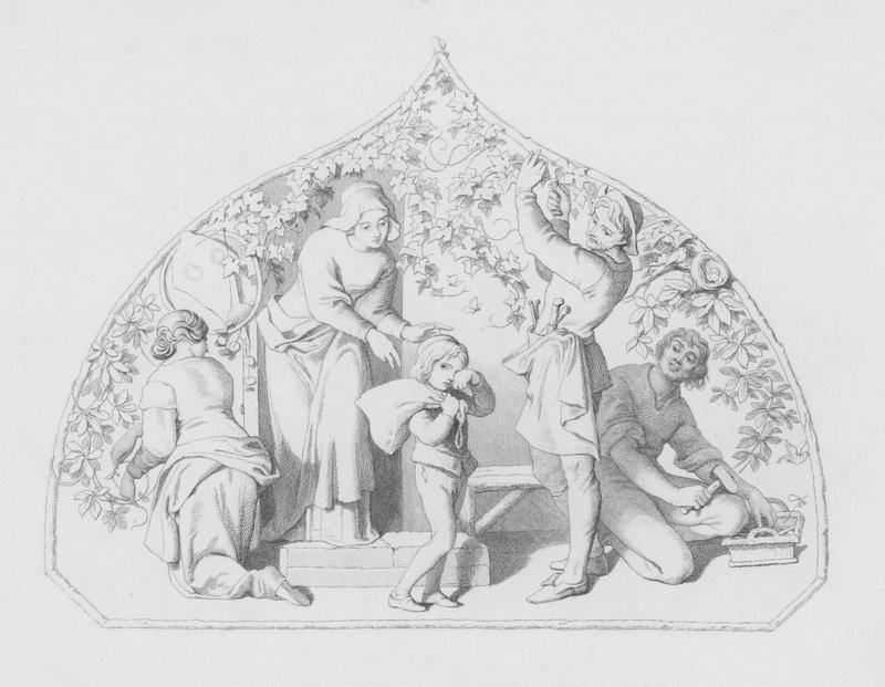 Shakespeare, The School-Boy (gravering) av Daniel (after) Maclise