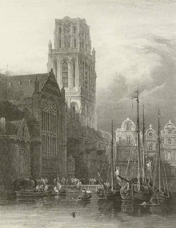 Rotterdam, St Lawrence-kirken av David Roberts