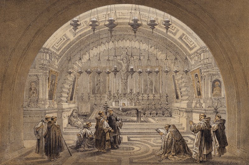 Golgata (farge litho) av David (after) Roberts