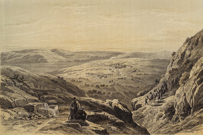 Cana, generell visning (farge litho) av David (after) Roberts