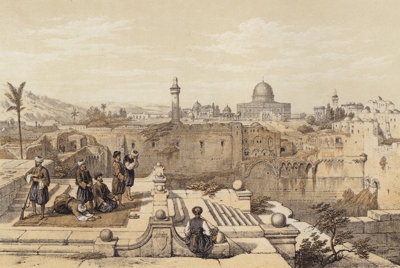 Omar-moskeen (farge litho) av David (after) Roberts