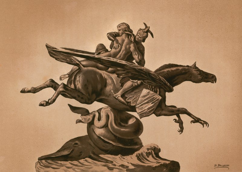 Statue av Roger og Angelica av Dionisio Baixeras Verdaguer