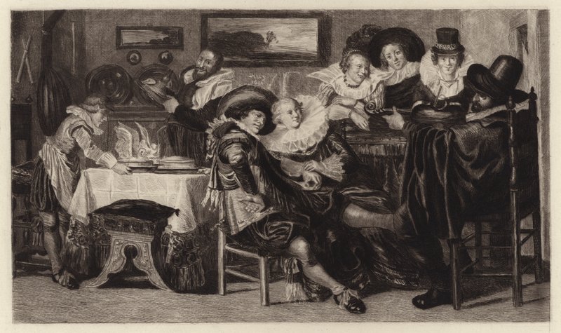 The Meal (gravering) av Dirck Hals