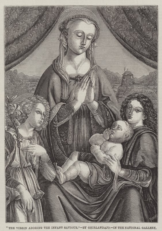 Jomfruen som tilber spedbarnsfrelseren av Domenico Ghirlandaio